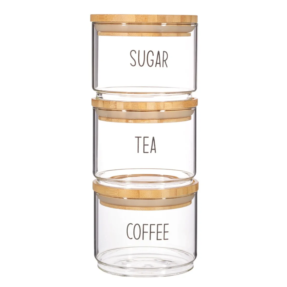 Tea, Coffee, Sugar Stacking Jars - Set of 3