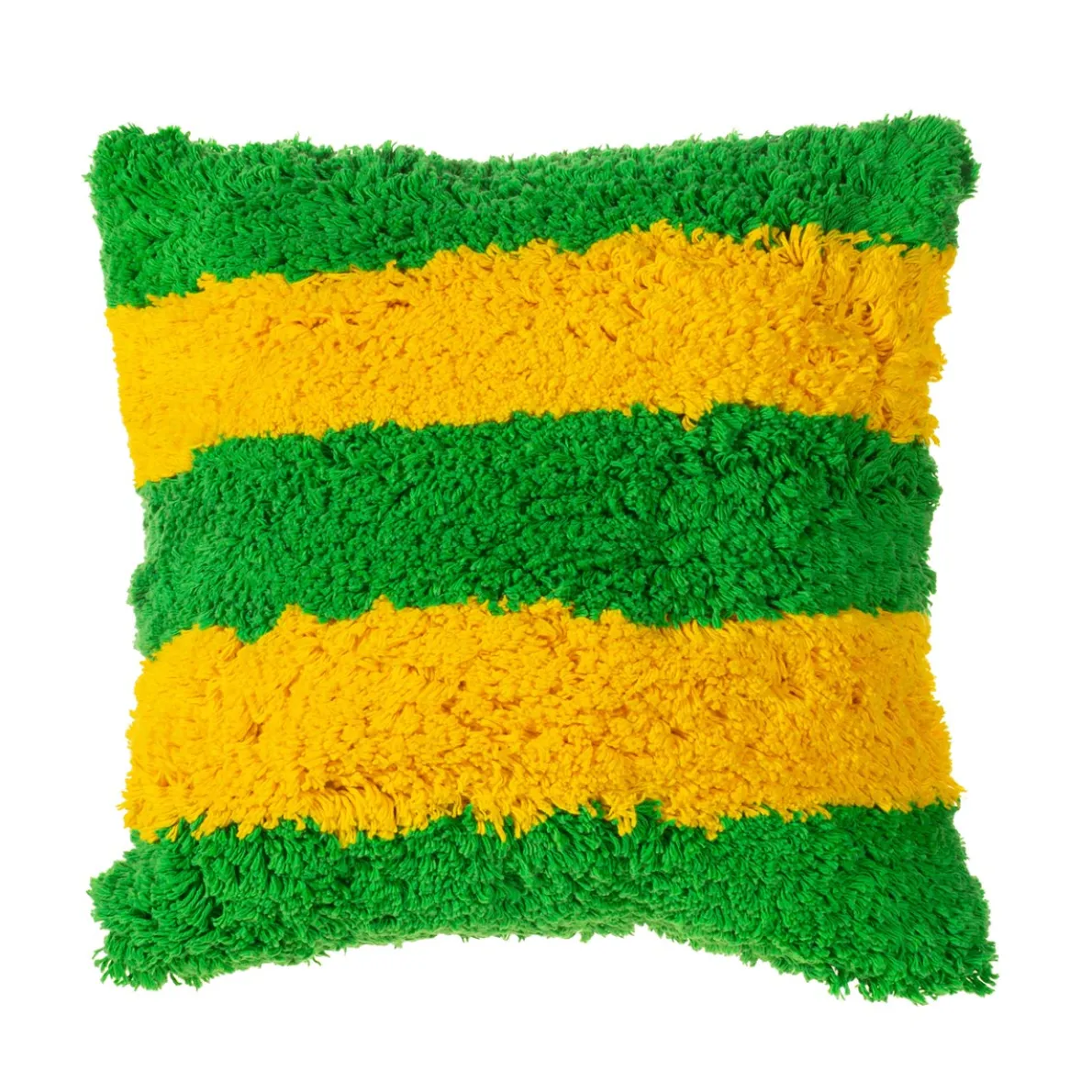 Tufted Stripe Cushion Cover Green and Yellow