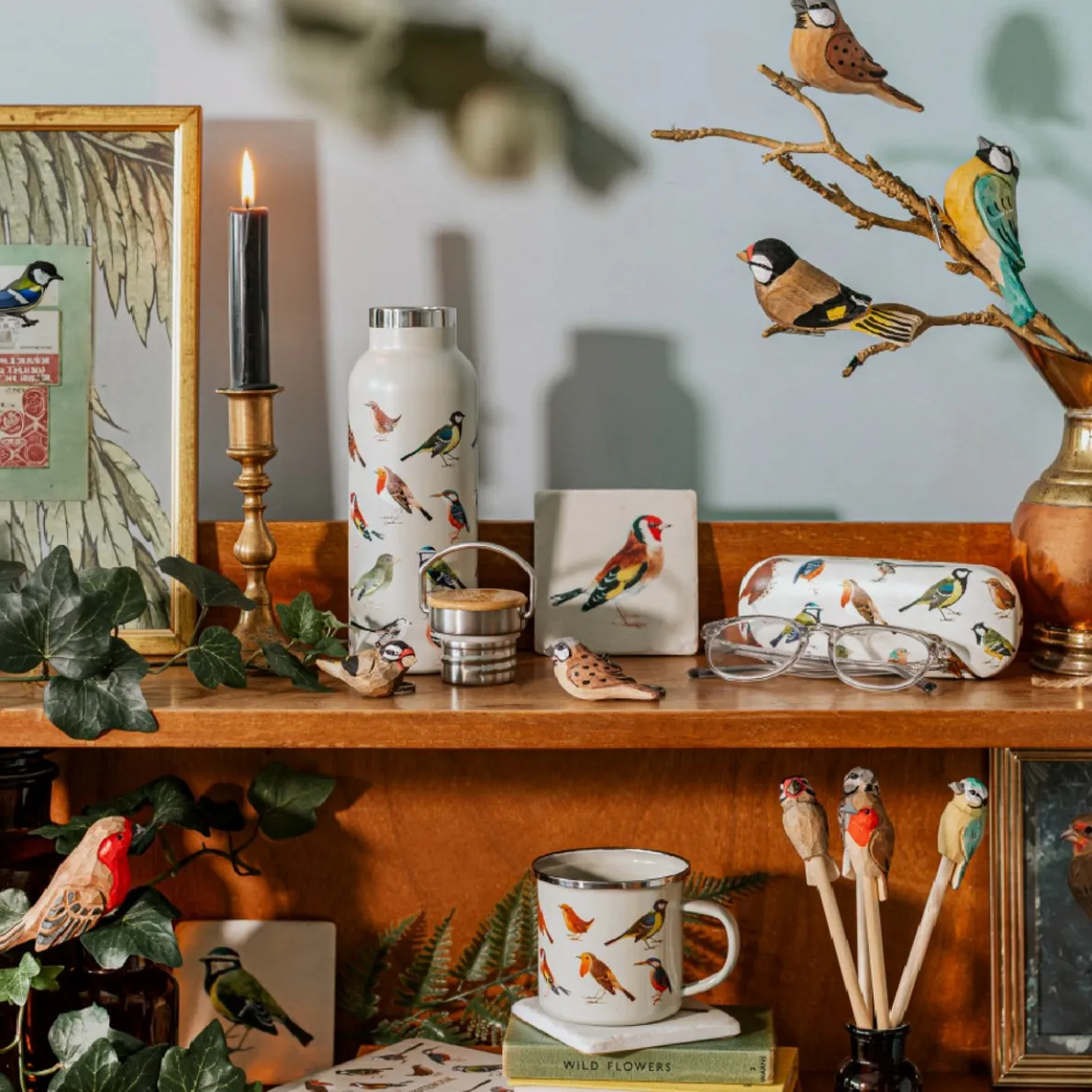 Vintage Birds Enamel Mug