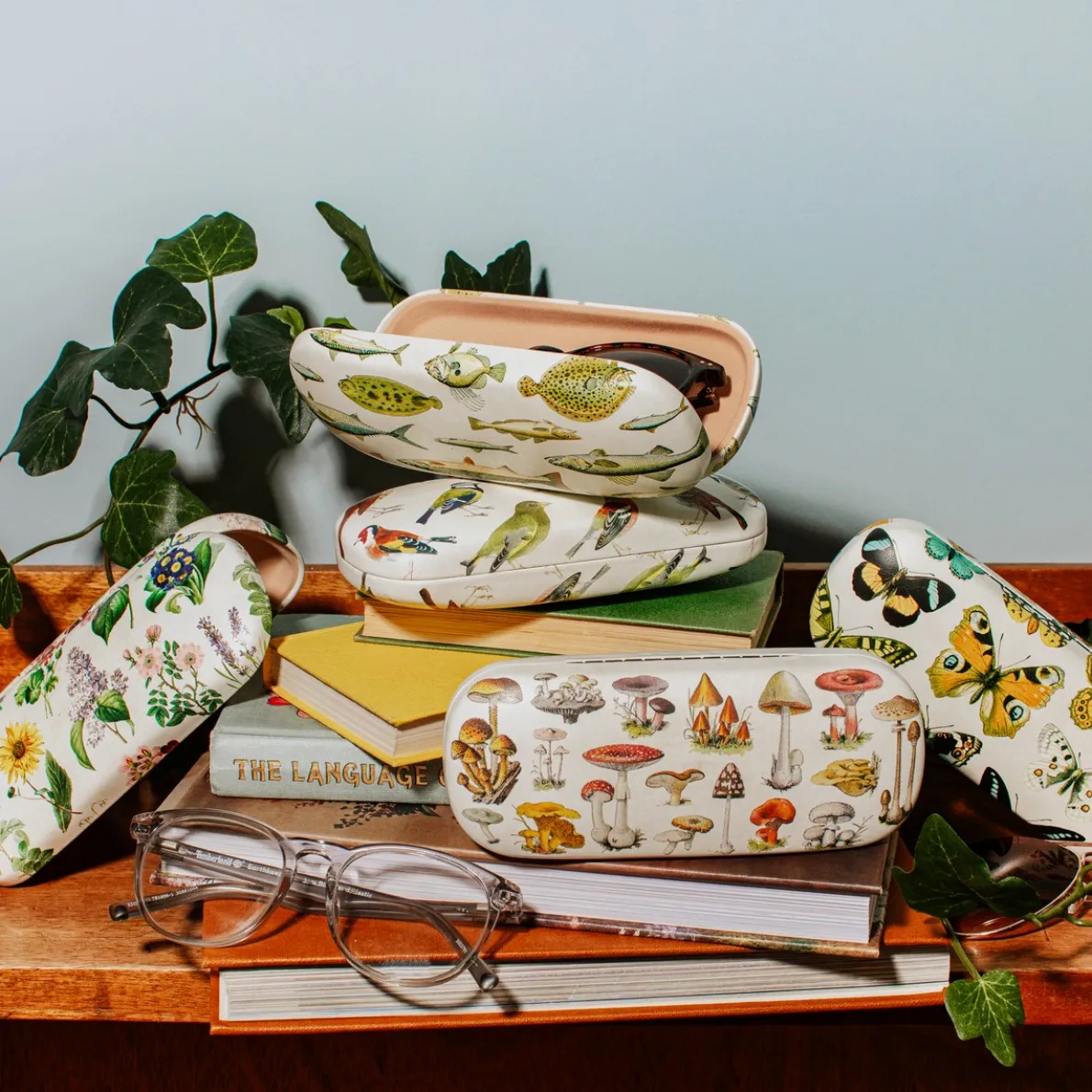Vintage Birds Glasses Case