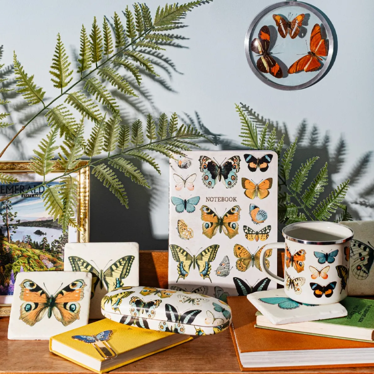 Vintage Butterflies Glasses Case