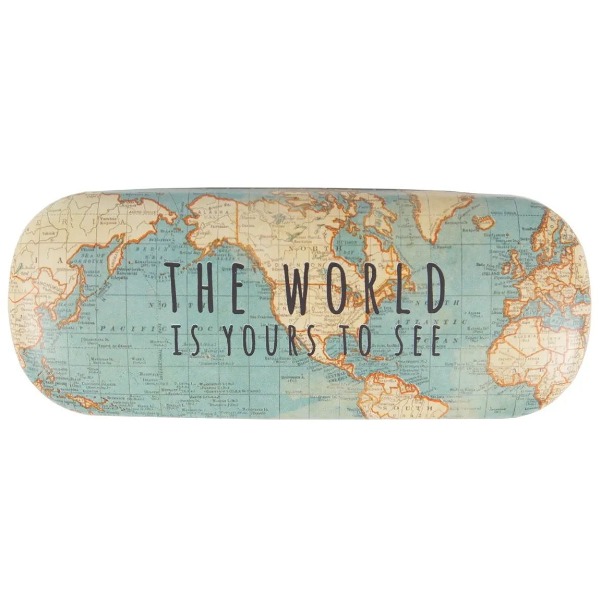 Vintage Map Glasses Case