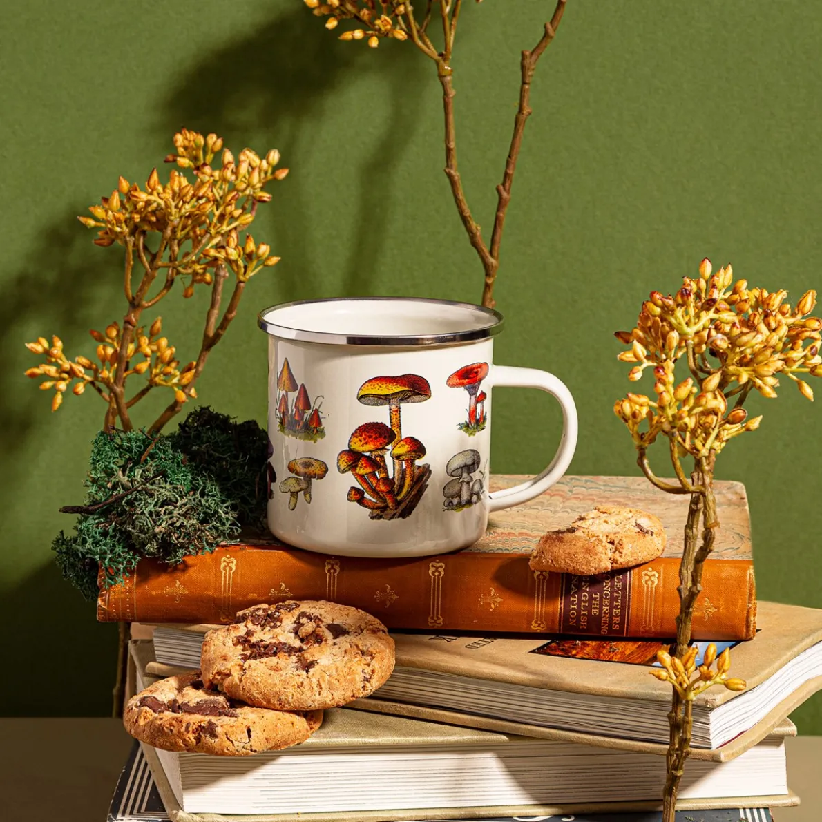 Vintage Mushroom Enamel Mug