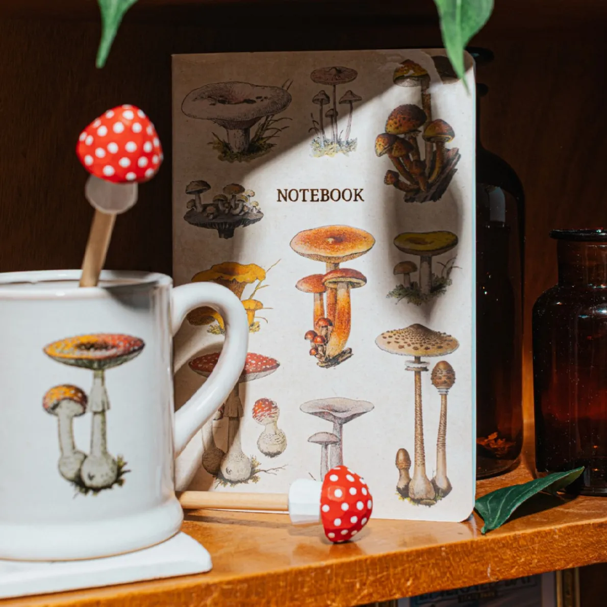 Vintage Mushrooms A5 Notebook