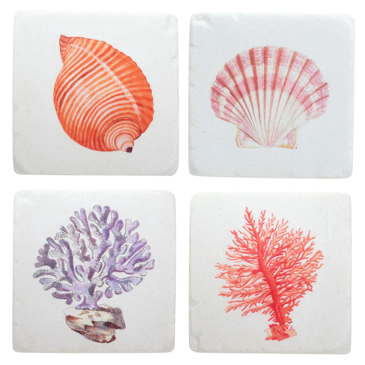 Vintage Sea Coasters - Set of 4