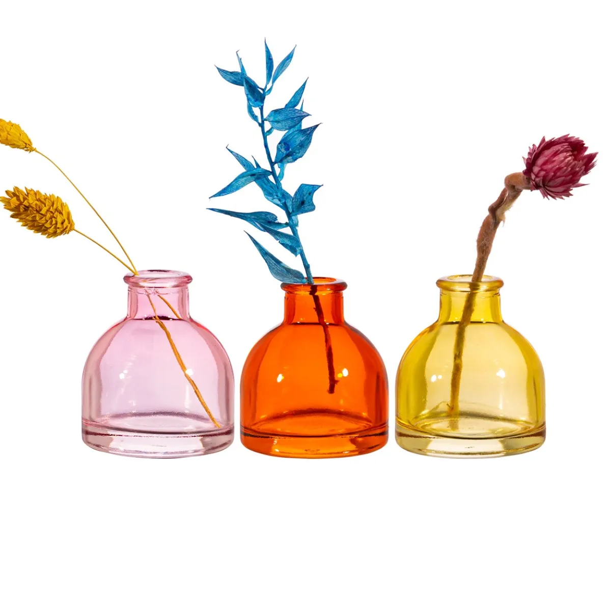 Warm Toned Mini Bud Vases - Set of 3