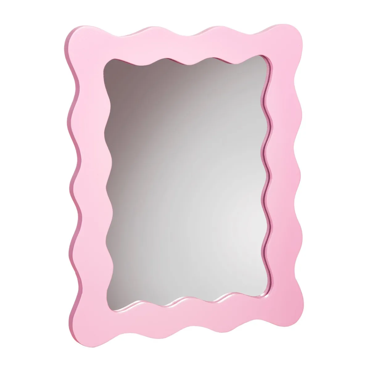 Wiggle Border Mirror Pink