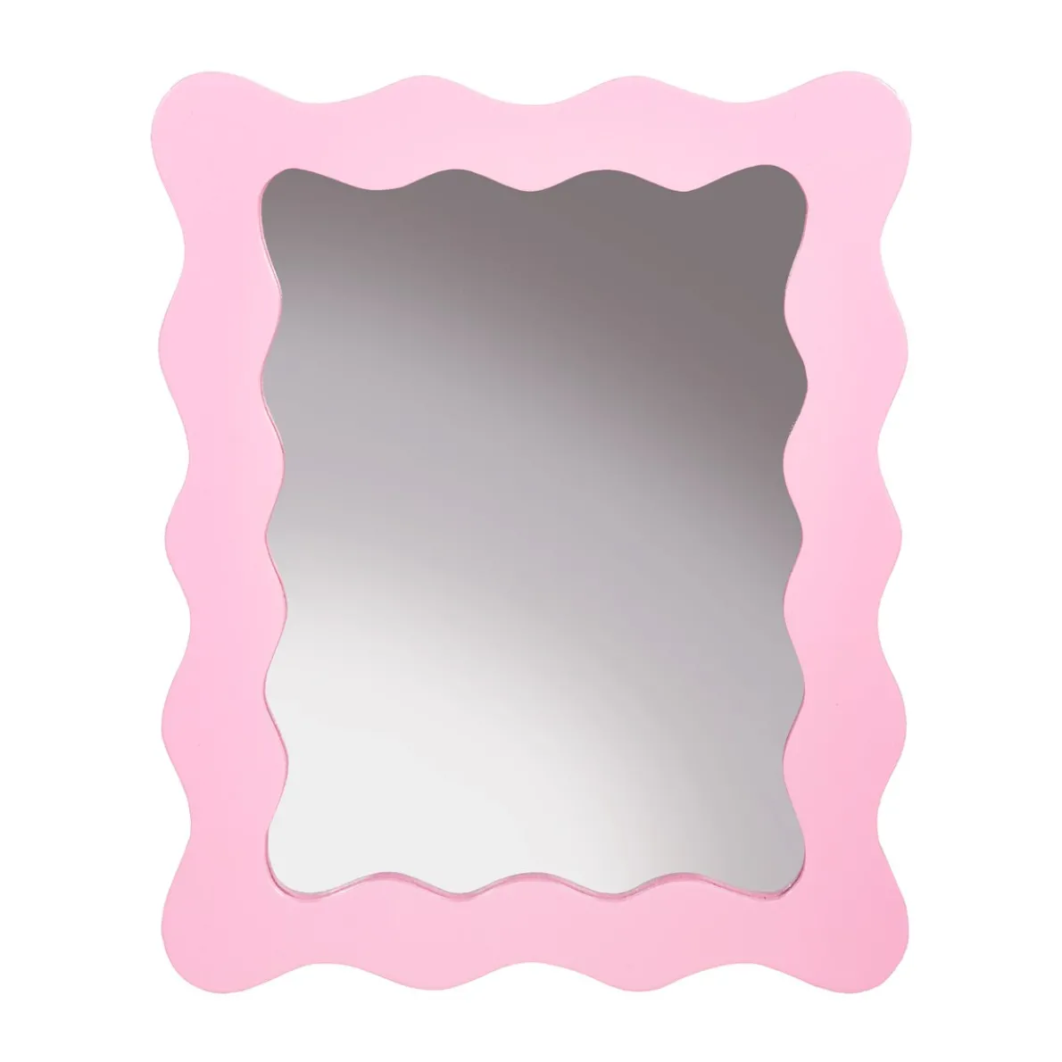 Wiggle Border Mirror Pink