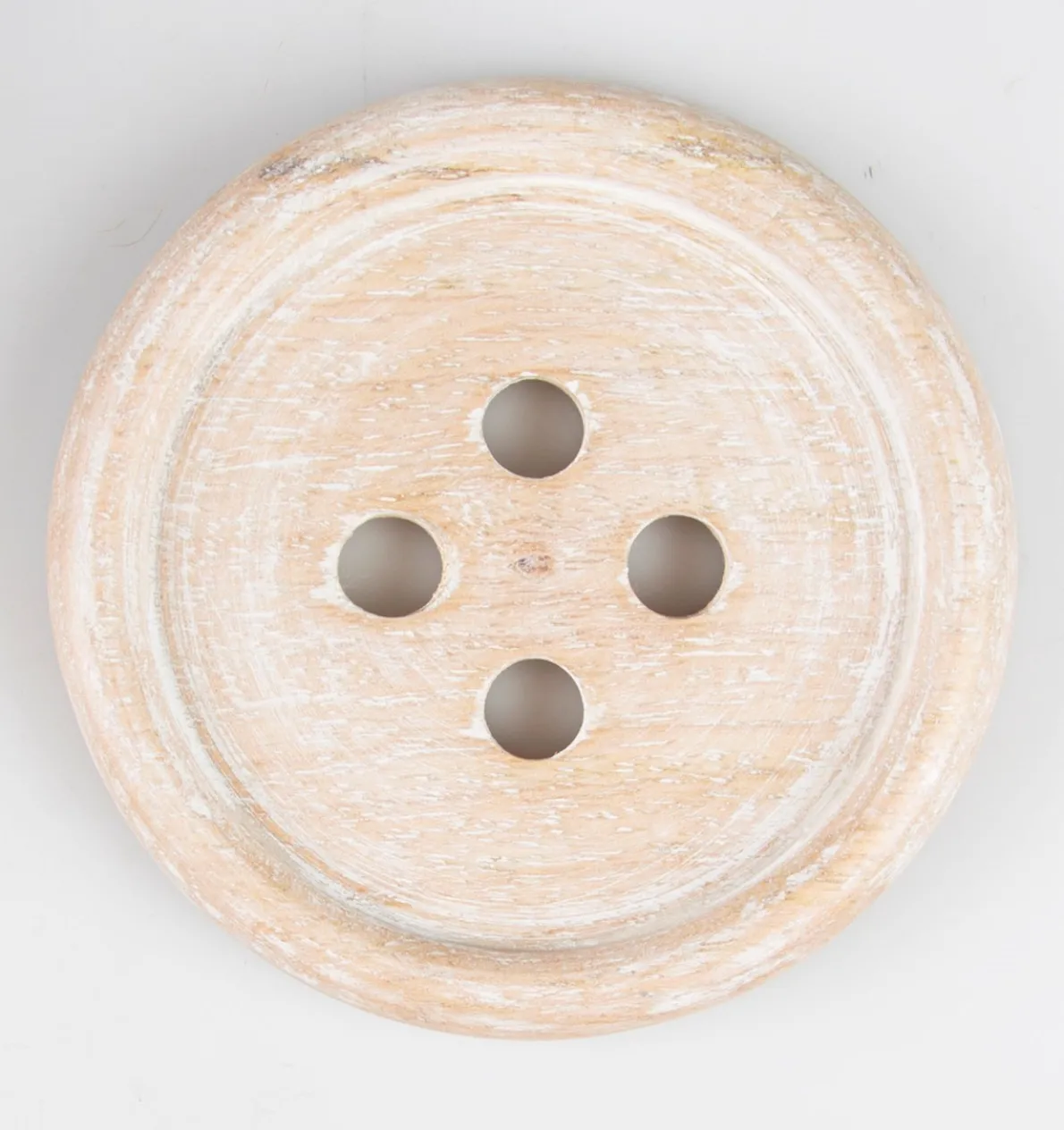 Wooden Brown Button Coaster - Set of 6
